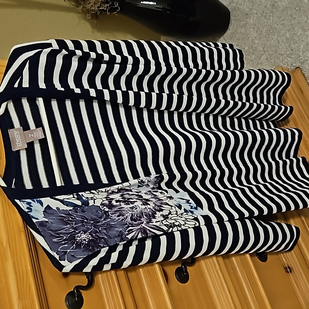 Navy striped cardigan